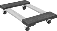 Image of Product. Front orientation. Dollies. Open-Platform Wood Dollies, Open Carpeted-Platform—Raised Ends.