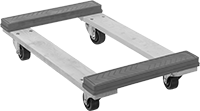 Image of Product. Front orientation. Dollies. Open-Platform Wood Dollies, Open Rubber-Padded-Platform—Raised Ends.