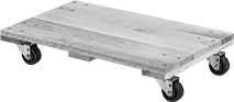 Image of Product. Front orientation. Dollies. Solid-Platform Wood Dollies, Solid Smooth-Platform—Flush.