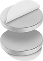 Image of Product. Front orientation. Magnets. Self-Aligning Neodymium Disc Paired Magnets, Magnets With Adhesive Back.