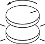 Image of Product. 90° Rotation Increments. Front orientation. Contains Annotated. Magnets. Multiposition Neodymium Disc Paired Magnets, 90° Rotation Increments.