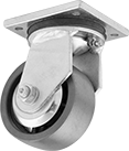Image of Product. Swivel. Front orientation. Casters. High-Capacity Debris-Guard Casters with Metal Wheels, 1 Wheel, Swivel.