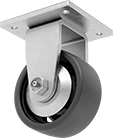 Image of Product. Rigid. Front orientation. Casters. High-Capacity Debris-Guard Casters with Metal Wheels, 1 Wheel, Rigid.