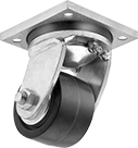 Image of Product. Swivel. Front orientation. Casters. High-Capacity Debris-Guard Casters with Polyurethane Wheels, 1 Wheel, Swivel.