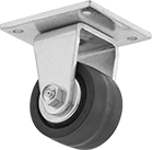 Image of Product. Rigid. Front orientation. Casters. High-Capacity Debris-Guard Casters with Polyurethane Wheels, 1 Wheel, Rigid.