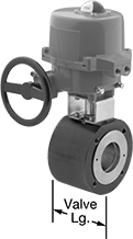 Image of Product. Front orientation. Contains Annotated. Motor-Actuated On/Off Valves. High-Flow Flanged Motor-Actuated On/Off Valves.