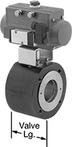 Image of Product. Front orientation. Contains Annotated. Air-Actuated On/Off Valves. High-Flow Flanged Air-Driven On/Off Valves.