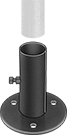 Image of ProductInUse. Round Flange. Front orientation. Exploded view. Round Flange. Clamp-On Framing and Fittings .