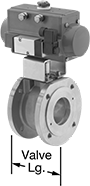 Image of Product. Front orientation. Contains Annotated. Air-Actuated On/Off Valves. Flanged Air-Driven On/Off Valves for Chemicals.