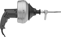 Image of Product. Side1 orientation. Contains Inset. Drain Snakes. Drill-Powered Drum-Type Drain Snakes, Style D.