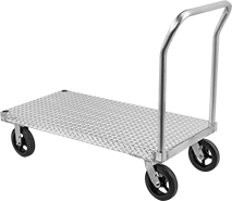 Image of Product. Front orientation. Platform Trucks. Aluminum Platform Trucks, Diamond-Tread Platform.