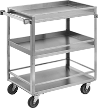 Image of Product. Style B. Front orientation. Style B. Stainless Steel Carts, 1 Handle.