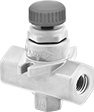 Image of Product. Front orientation. Flow-Adjustment Valves. Threaded Precision Flow-Adjustment Valves for Chemicals, White, Straight.