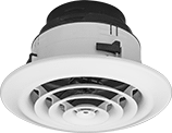 Image of Product. Front orientation. Diffusers. Ready-to-Connect Ceiling Diffusers, Round Diffuser.