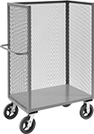 Image of Product. With One Shelf. Front orientation. 1 Shelf. Open-Top Partially-Enclosed Carts.