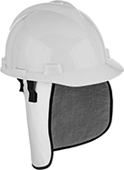 Image of ProductInUse. Neck Coverage (Hard Hat Sold Separately). Front orientation. Hard Hat Cooling Pads. Cooling Pads with Heat Protection, Covers Neck, 1.9 oz..