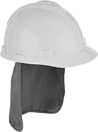 Image of ProductInUse. Shown with Hard Hat (Sold Separately). Front orientation. Hard Hat Cooling Pads. Cooling Pads with Heat and Arc-Flash Protection, Covers Head and Neck, 1.6 oz..