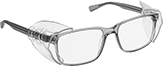 Image of ProductInUse. Front orientation. Eyeglass Side Shields. Flexible Vinyl Plastic.