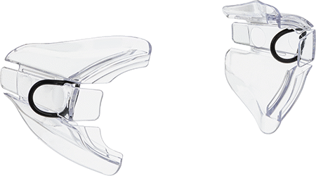 Image of Product. Front orientation. Eyeglass Side Shields, Clear Polycarbonate Lens, for 1.6" to 2.1" Frame Height .