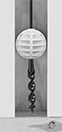Image of ProductInUse. Ball Guide with Drill Bit. Front orientation. Drill Bit Guides. Ball Guides for Flexible-Shaft Drill Bits.