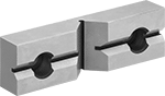 Image of Product. Front orientation. Vise Jaws. Milling-Machine Vise Jaws for Round Material, Vertical and Horizontal Grooves.