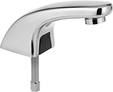 Image of Product. Style A. Front orientation. Sink Faucets. Touch-Free Sink Faucets, Bottom Inlet, Sink Mount, Style A.