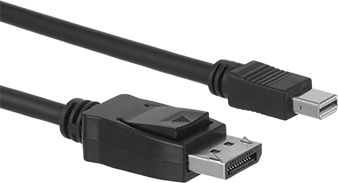 Image of Product. Front orientation. Displayport Cord, Displayport Plug x Mini-Displayport Plug, 3 Feet Length .