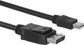 Image of Product. Front orientation. DisplayPort Cords. Standard DisplayPort Plug × Mini DisplayPort Plug.