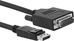 Image of Product. Front orientation. DisplayPort Cords. Standard DisplayPort Plug × DVI-D Plug.