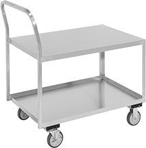 Image of Product. Style E. Front orientation. Style E. Stainless Steel Carts, 1 Handle.