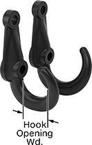 Image of Product. Front orientation. Contains Annotated. Tow Hooks. Bolt On, Double Hooks.