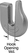 Image of Product. Front orientation. Contains Annotated. Tow Hooks. Weld On, Single Hooks.
