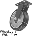 Image of Product. Swivel. Front orientation. Contains Annotated. Casters. Extra-High-Capacity Kingston Casters with Polyurethane Wheels, 2 Wheels, Swivel.