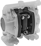 Image of Product. Front orientation. Double Diaphragm Pumps. Plastic Air-Powered Double Diaphragm Pumps for Fuel and Flammable Liquids, Threaded Side Intake and Threaded Side Discharge.