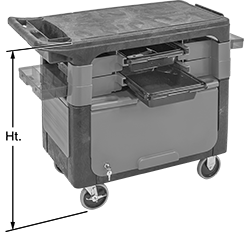 Image of Product. Front orientation. Contains Annotated. Workbenches. Plastic Cabinet Workbenches, Style A.