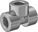 Image of Product. Female. Front orientation. Pipe and Fittings. Low-Pressure Copper Threaded Pipe Fittings, Tee Connectors, Threaded Fitting Connection, Female.