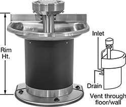 Image of Product. Front orientation. Contains Annotated. Wash Fountains. Hands-Free Wash Fountains, Style B.