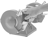 Image of ProductInUse. Front orientation. OSHA/ANSI Safety Gauges. OSHA/ANSI Bench Grinder Safety Gauges.