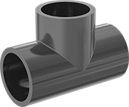 Image of Product. Front orientation. Pipe and Fittings. Fiberglass Pipe Fittings for Chemicals, Tee Connectors, Cement Socket Female.