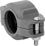 Image of Product. Front orientation. Pipe and Fittings. Easy-Access CPVC Pipe Fittings for Chemicals, Clamp Connectors with Gasket, Grooved-End Clamp-On Female.