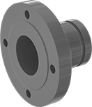 Image of Product. Raised Surface on Back. Back orientation. Pipe and Fittings. Easy-Access CPVC Pipe Flanges for Chemicals.