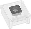 Image of Specification. Front orientation. Clear Plastic Case. Economy Lathe Tool Inserts.