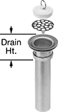 Image of Product. Front orientation. Exploded view. Contains Annotated. Sink Drains. Style G.