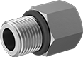 Image of Product. Male x Female. Back orientation. Pipe and Fittings. Miniature Medium-Pressure Stainless Steel Threaded Pipe Fittings, Bushing Straight Reducing Adapters with Gasket, Threaded Fitting Connection, Female, Male, Hex Body.