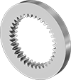Image of Product. Front orientation. Internal Spur Gears. Metal Spur Gears.