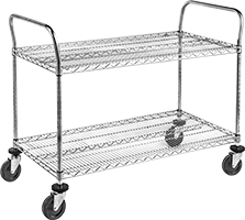 Image of Product. With Wire Shelves. Front orientation. Carts. Food and Beverage Steel Carts, With Wire Shelves.
