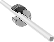 Image of ProductInUse. Front orientation. Pipe, Tube, and Hose Cutters. Compact Metal and Plastic Tube Cutters for Tight Spots, Style A.