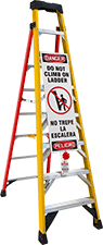 Image of ProductInUse. Front orientation. Lockouts. Ladder Lockout Signs.