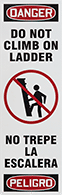 Image of Product. Front orientation. Lockouts. Ladder Lockout Signs, English/Spanish.