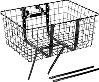 Image of Product. Front orientation. Cycle Accessories and Replacement Parts. Baskets, Model Number 7228-BLK.
